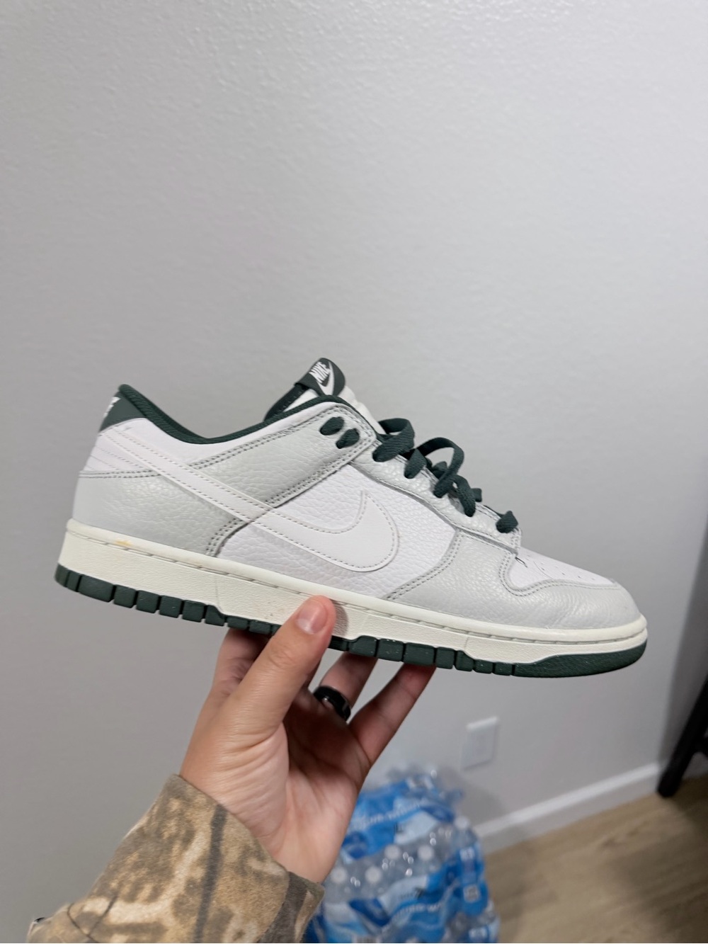 Nike dunk low dark green and white